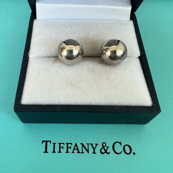 🔴Authentic TIFFANY & CO Sterling Silver Bead Ball Stud Earrings 🔴 - Picture 1 of 4